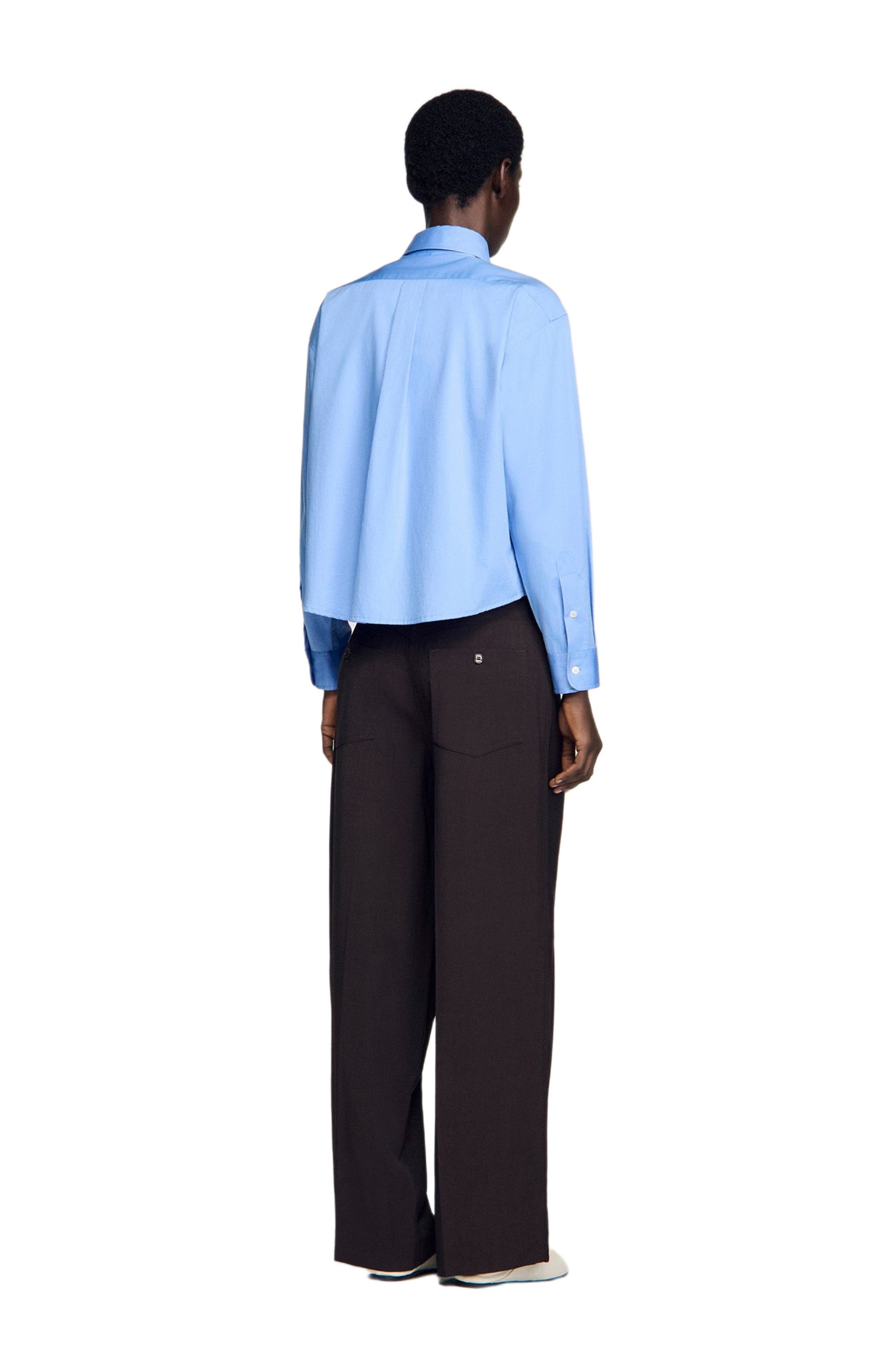 Cropped logo zip cotton shirt - image 2