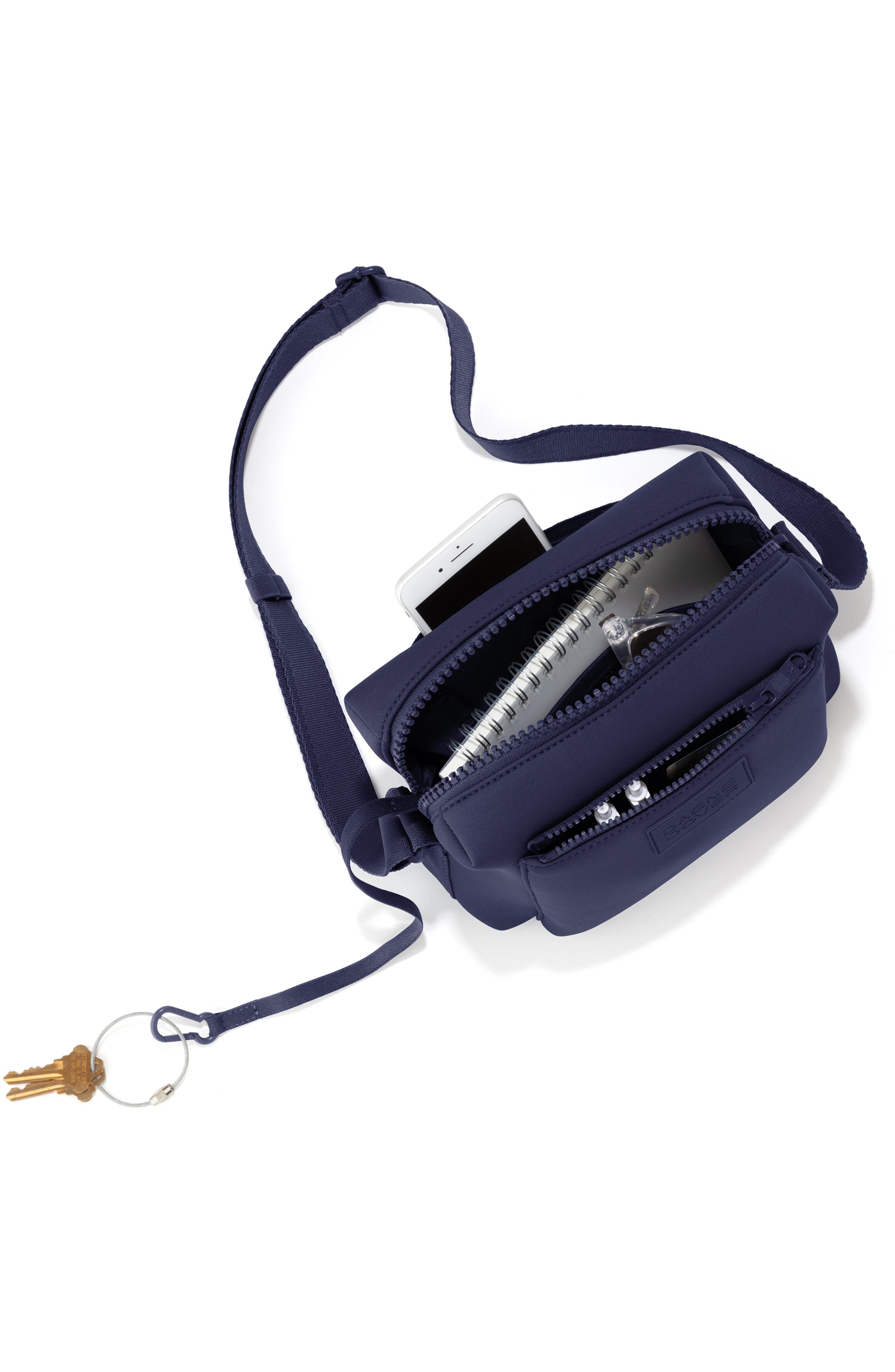 Micah Neoprene Crossbody Bag, Alternate, color, STORM