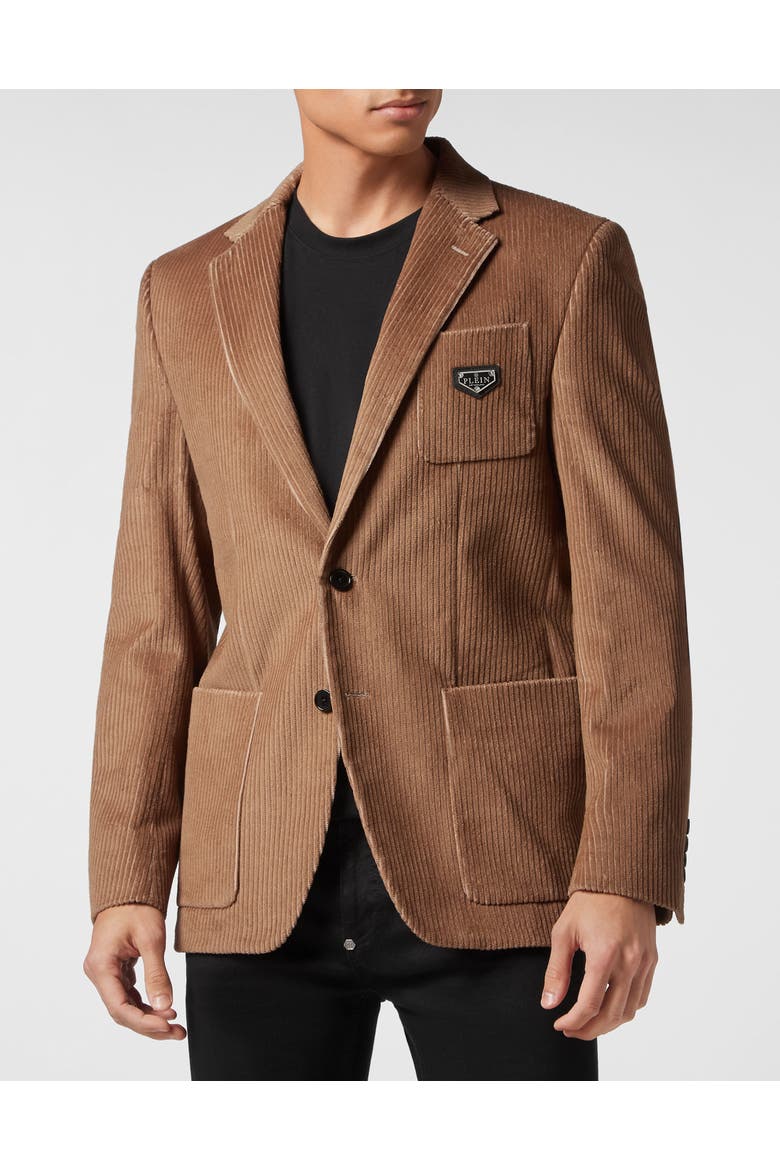 Corduroy Blazer Gigolò Fit Iconic Plein Men, Main, color, beige