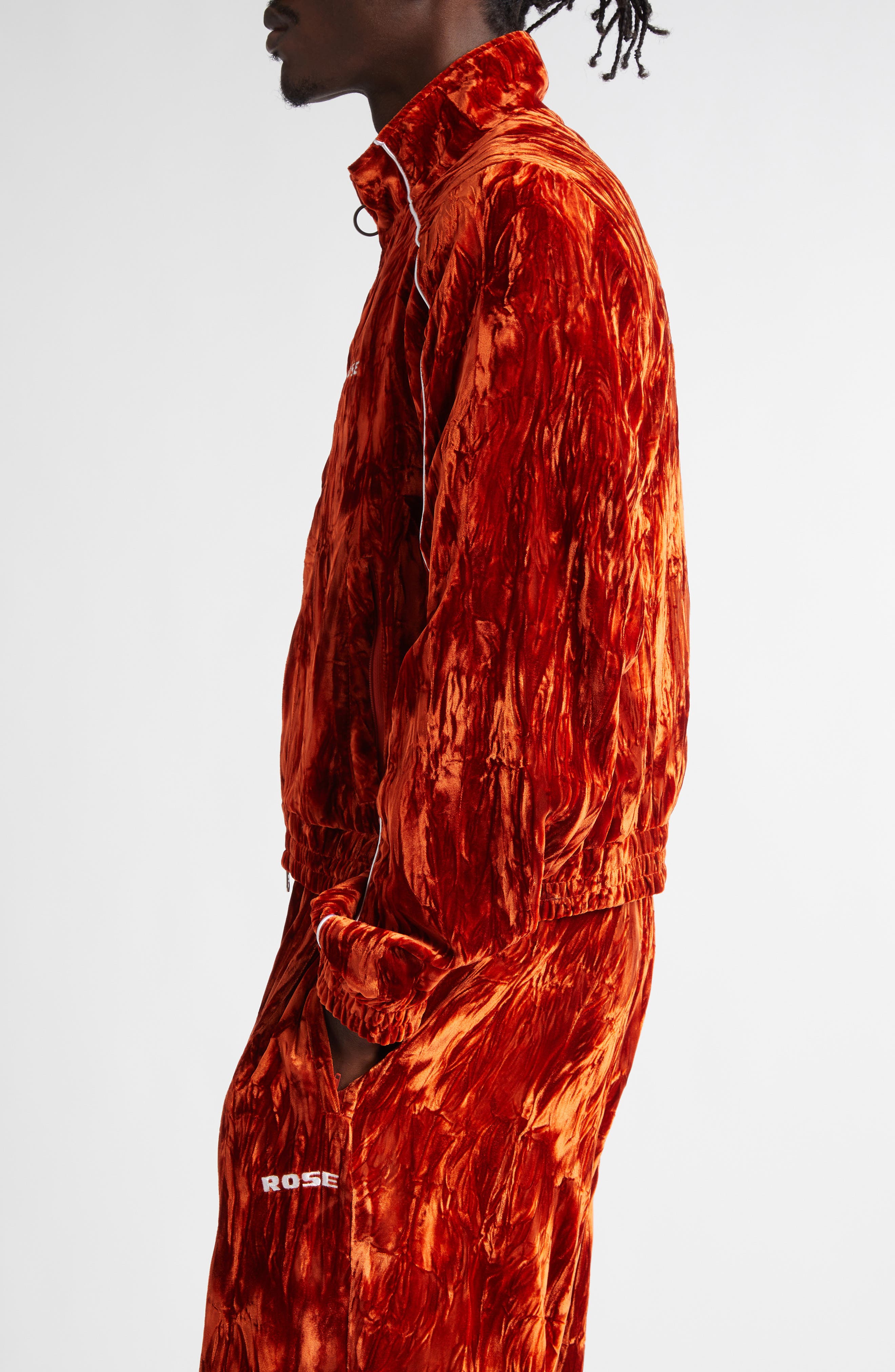 Shrunken Crushed Velvet Track Jacket (Men) | Nordstrom