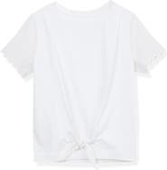 Lands' End Girls Flutter Eyelet Sleeve Top