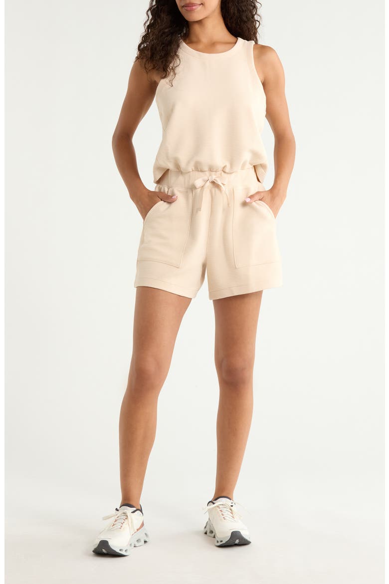 AirEssentials Rib UPF 50+ Romper, Main, color, TOASTED COCONUT