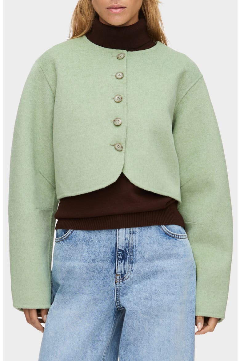 Angelina Wool Blend Crop Jacket, Main, color, MINT