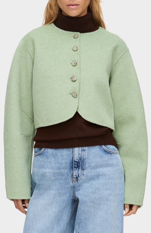 Aligne Angelina Wool Blend Crop Jacket In Green