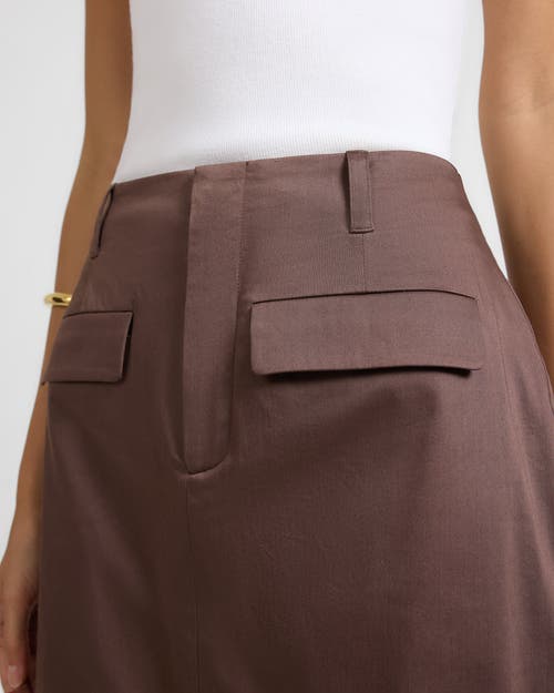 Onia Front Slit Midi Skirt In Brown