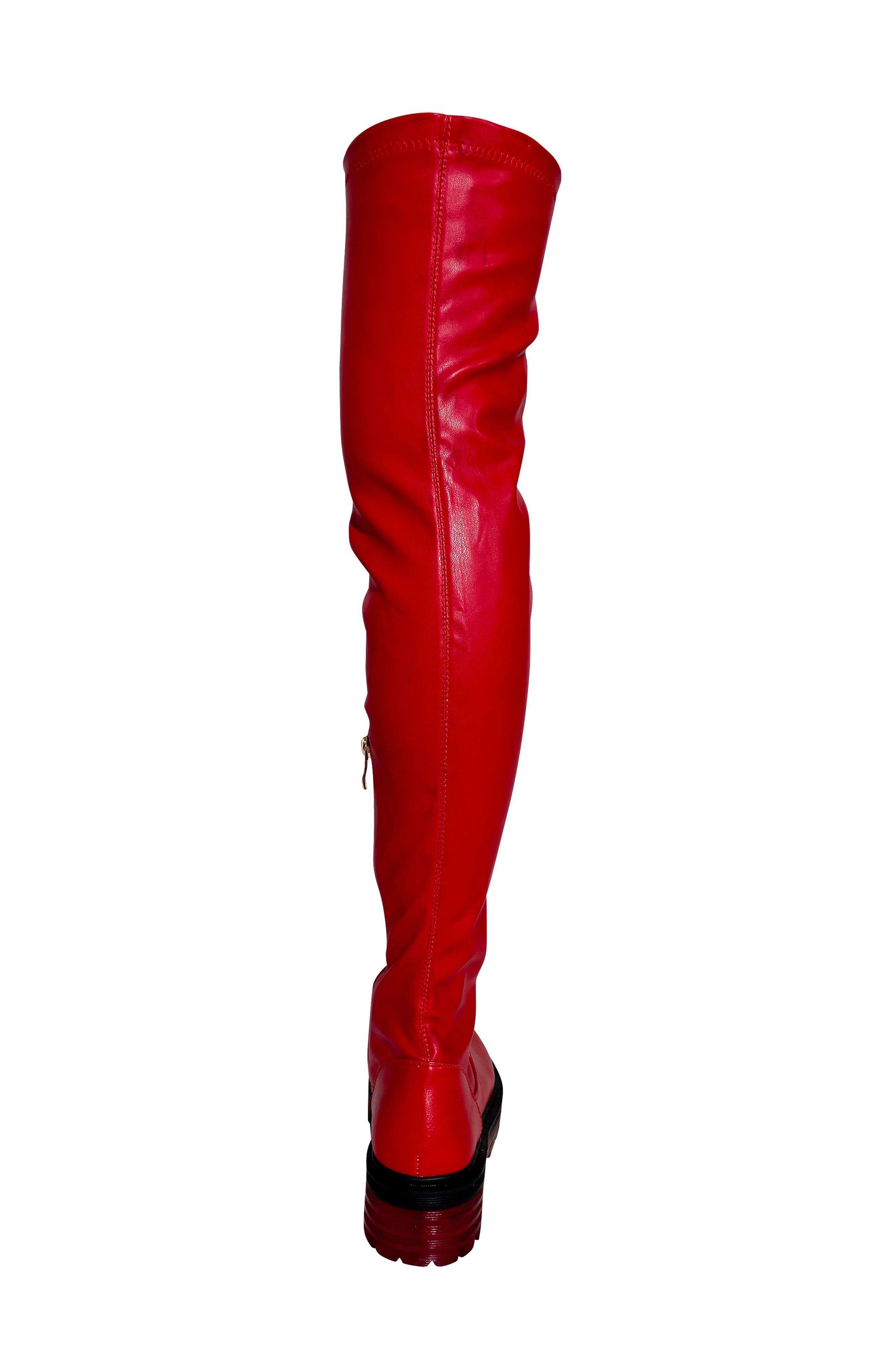 Euro Platform Over the Knee Boot, Alternate, color, RED