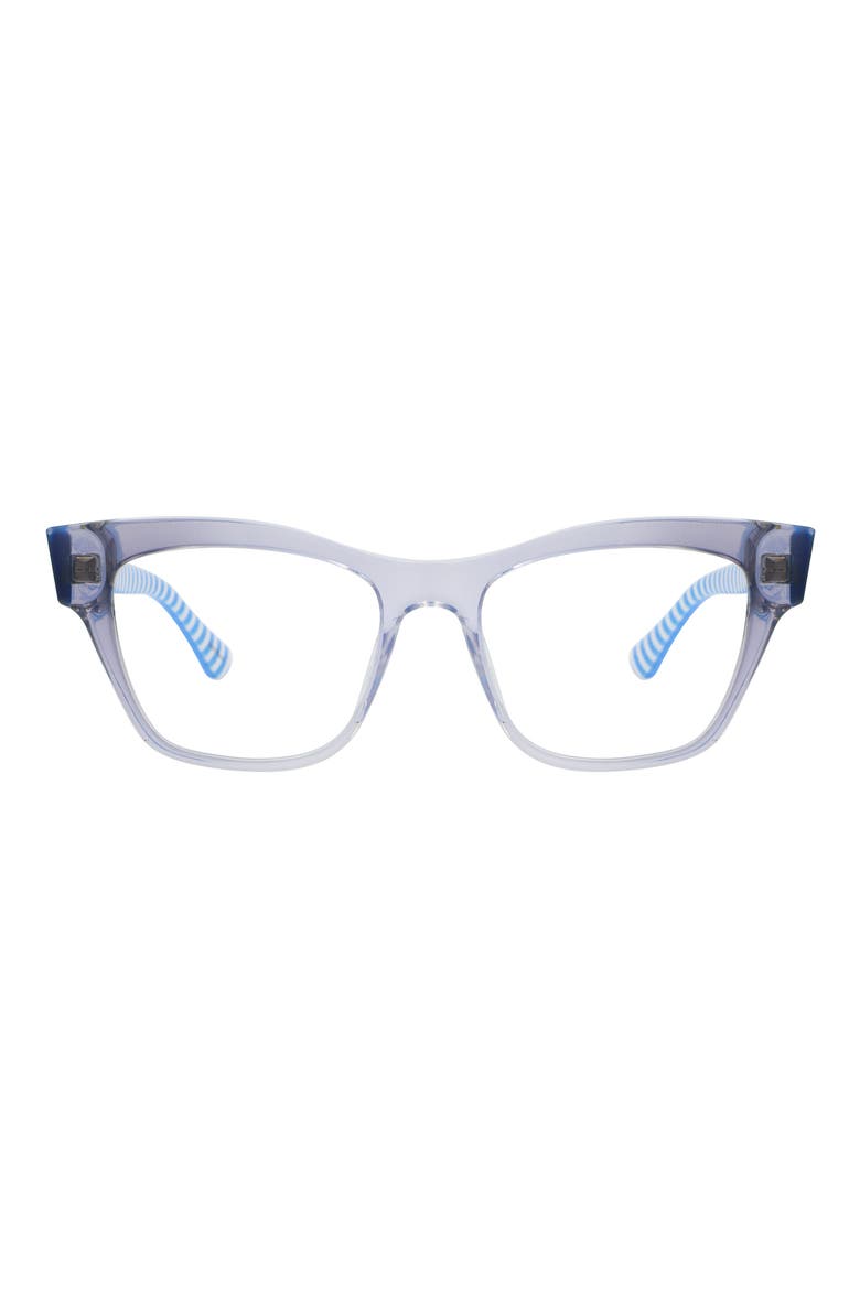myno 50mm cat eye blue light blocking glasses, Main, color, BLUE/ BLUE AS