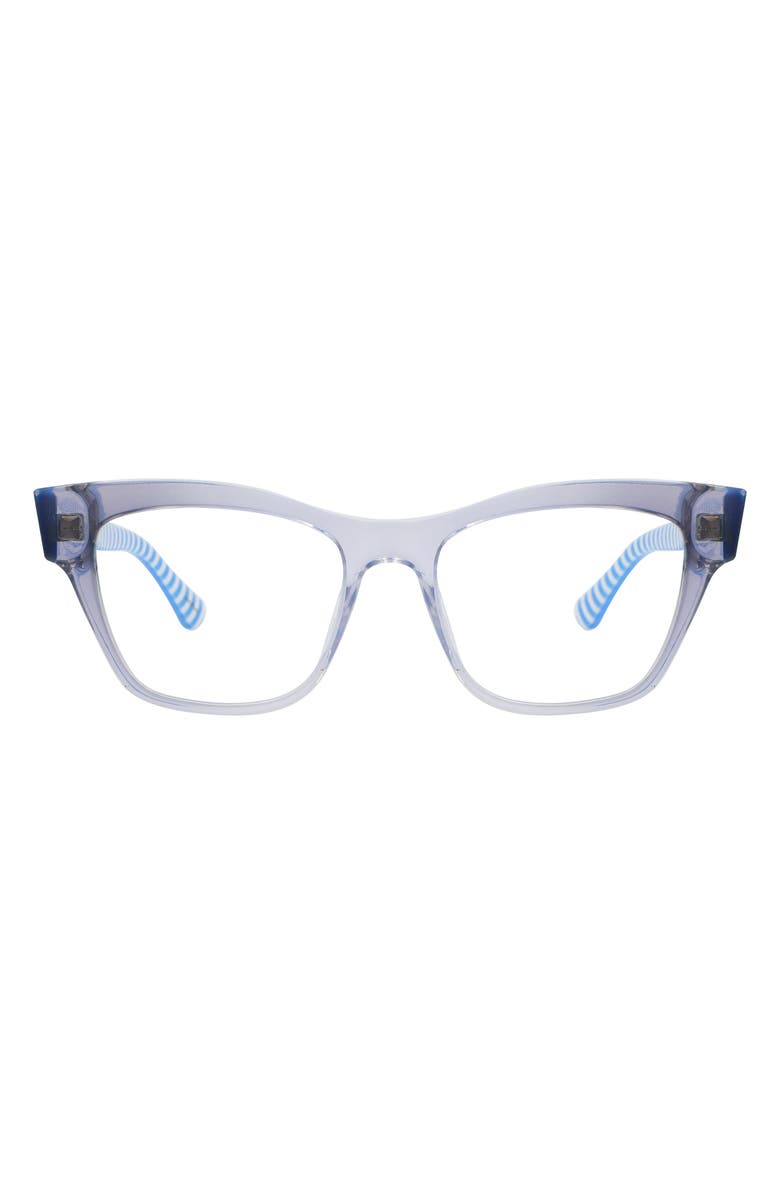 Kate Spade New York myno 50mm cat eye blue light blocking reading glasses, Main, color, Blue/ Blue As