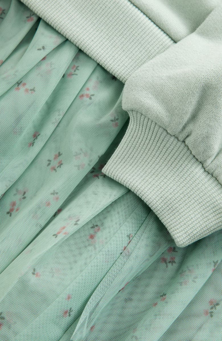 NEXT Kids' Bunny Appliqué Sweatshirt Party Dress, Alternate, color, Green