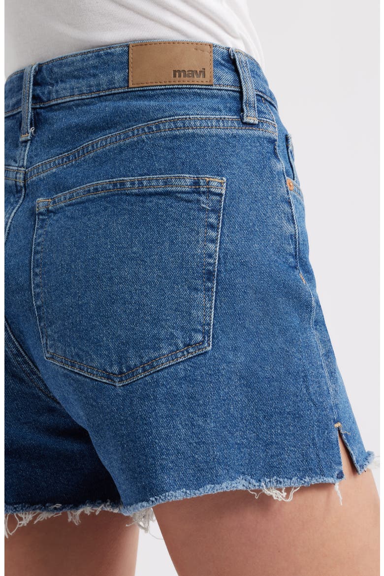 Heidi High Waist Relaxed Denim Cutoff Shorts, Alternate, color, INDIGO