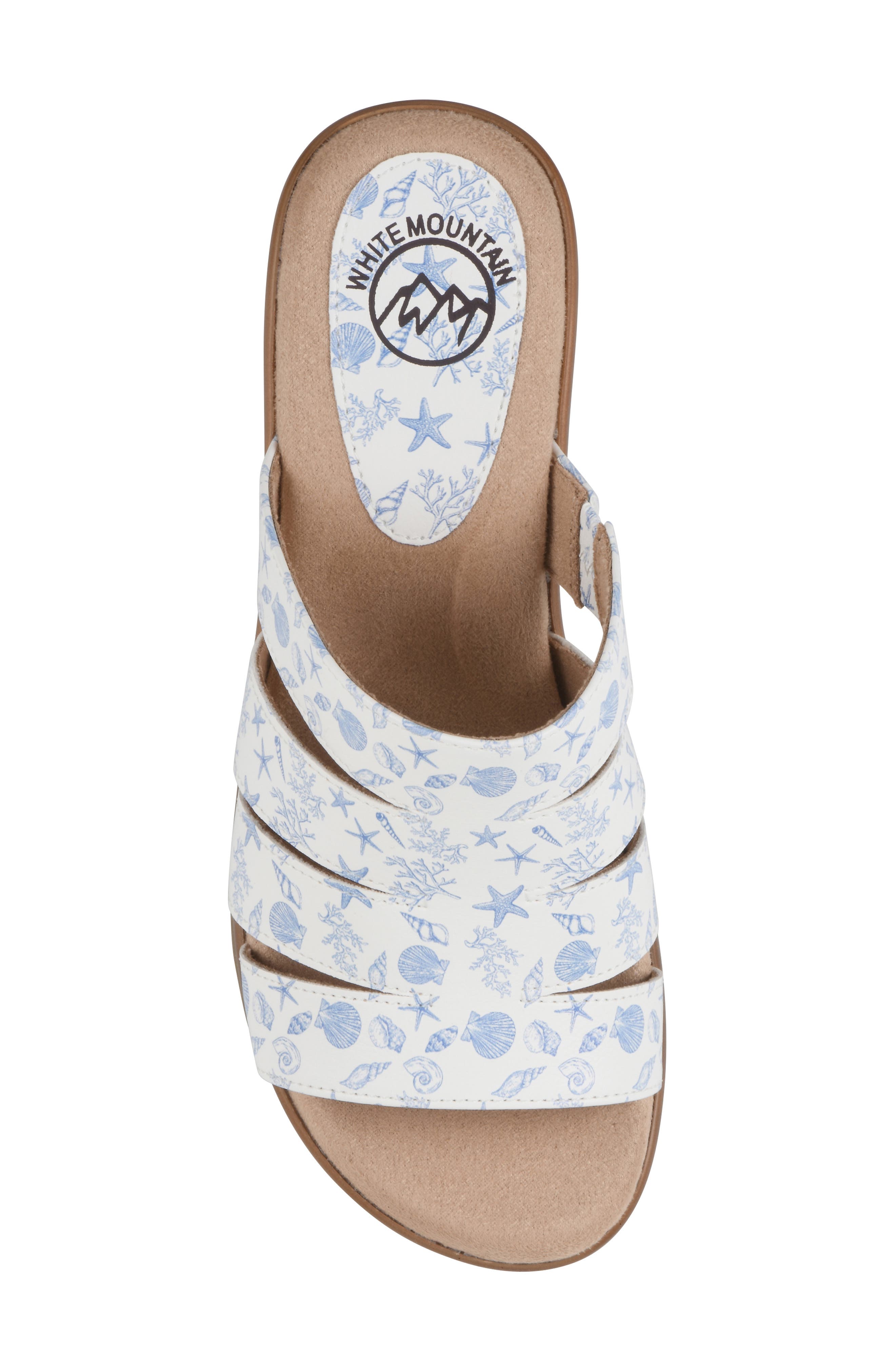 Valora Wedge Sandal, Alternate, color, OCEANBLUE/ SEASHELL/ SMOOTH