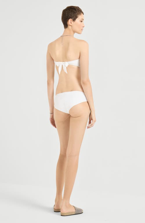 Brunello Cucinelli Bikini Bandeau Top With Monili In White