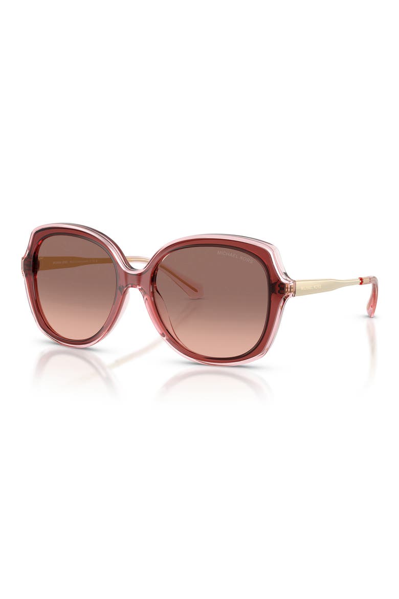 Canary Islands 55mm Gradient Round Sunglasses, Alternate, color, ROSEWOOD / BROWN PINK GRADIENT