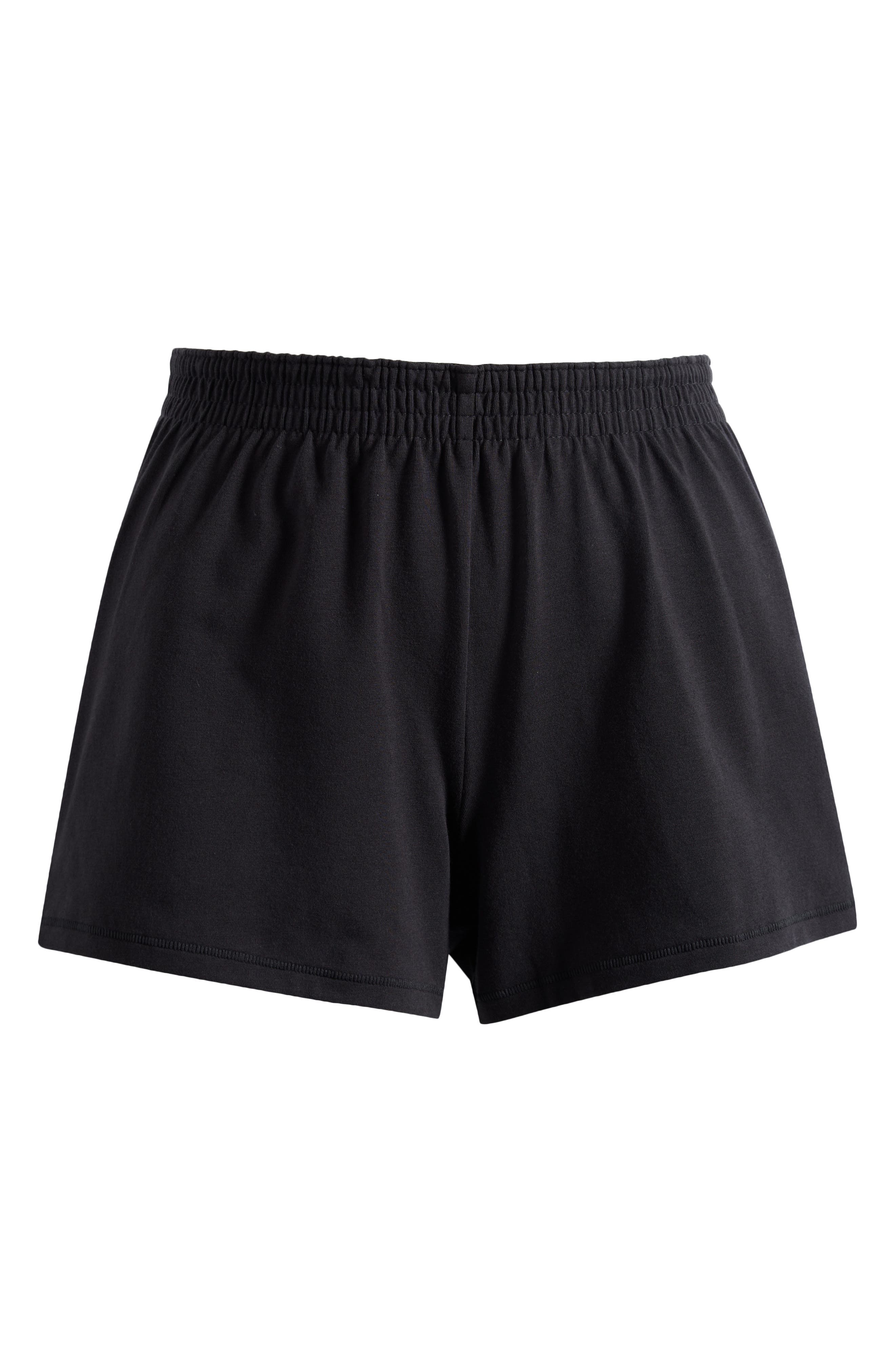 Foldover Cotton Blend Jersey Shorts