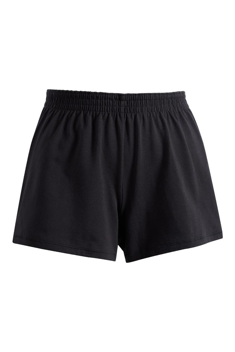 Foldover Cotton Blend Jersey Shorts, Main, color, SOOT