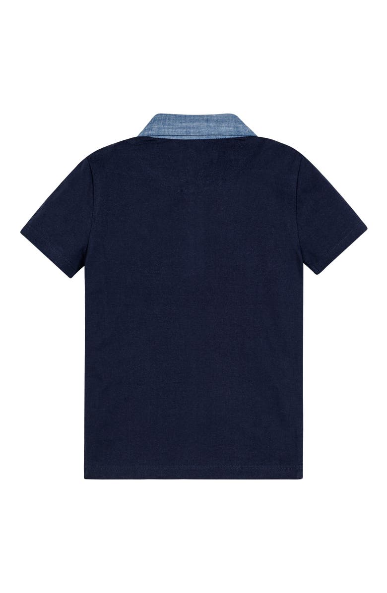Hope & Henry Boys' Organic Jersey Polo with Chambray, Kids, Alternate, color, 