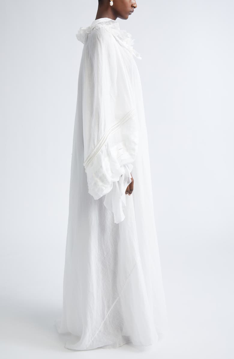 Zimmermann Rebellion Long Sleeve Corded Billow Ramie Maxi Dress, Alternate, color, Ivory