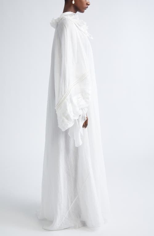 Zimmermann Rebellion Long Sleeve Corded Billow Ramie Maxi Dress In White