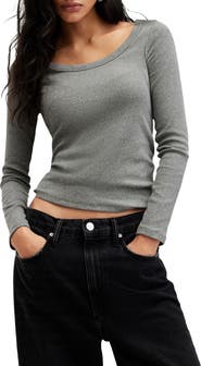 AllSaints Rina Rib Scoop Neck Top