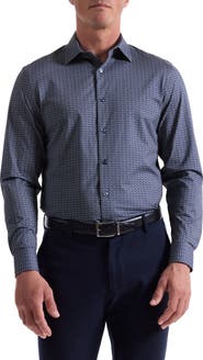 Bugatchi James OoohCotton® Diagonal Chevron Print Button-Up Shirt