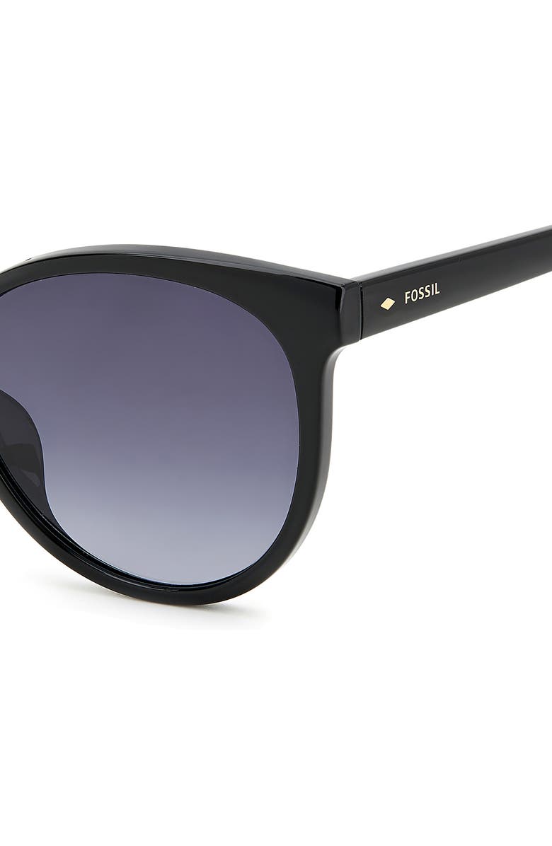 Fossil 54mm Gradient Cat Eye Sunglasses, Alternate, color, Black