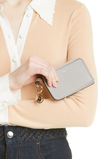 Chloé Alphabet Zip Leather Card Holder | Nordstrom