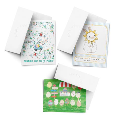 Easter/Spring Assorted Greeting Card Pack (3ct) "Peeps, Sunny Bunny, Eggcellent Easter"