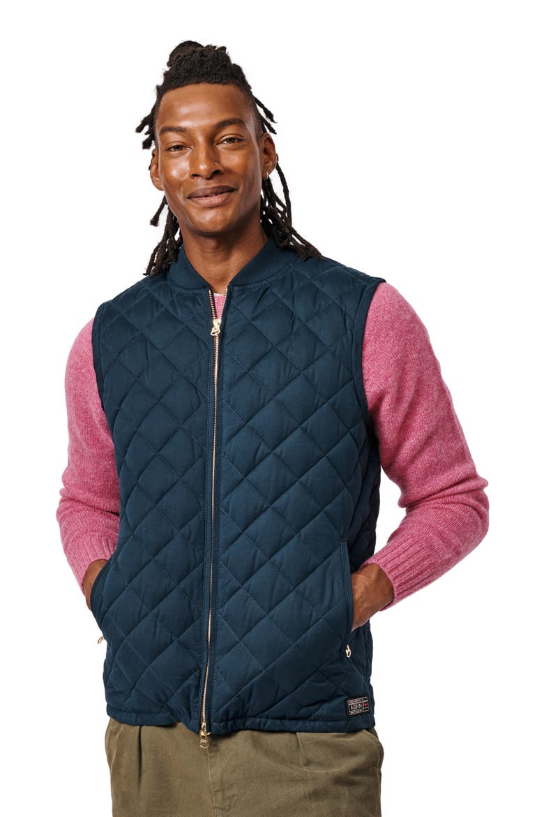 Anwick Quilted Gilet Vest, Alternate, color, Navy