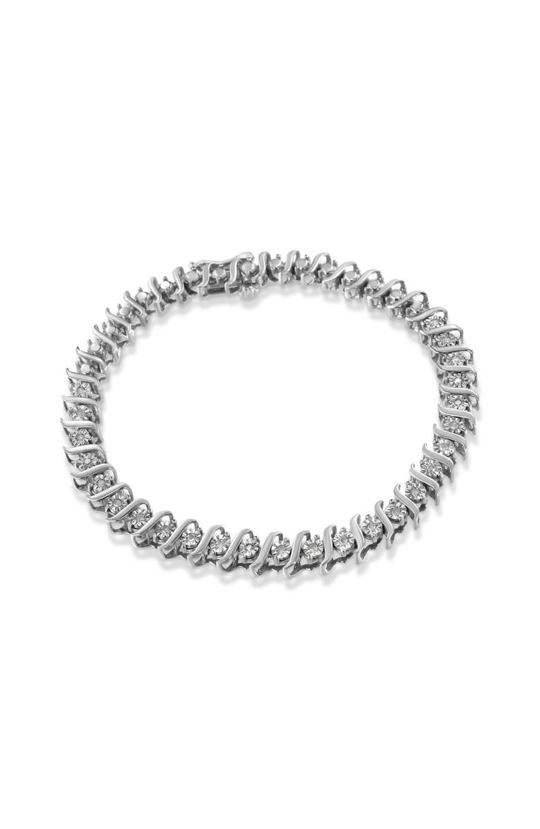 Haus of Brilliance Silver 1/4 Cttw Diamond Miracle-Set "S" Link Tennis Bracelet, Main, color, White