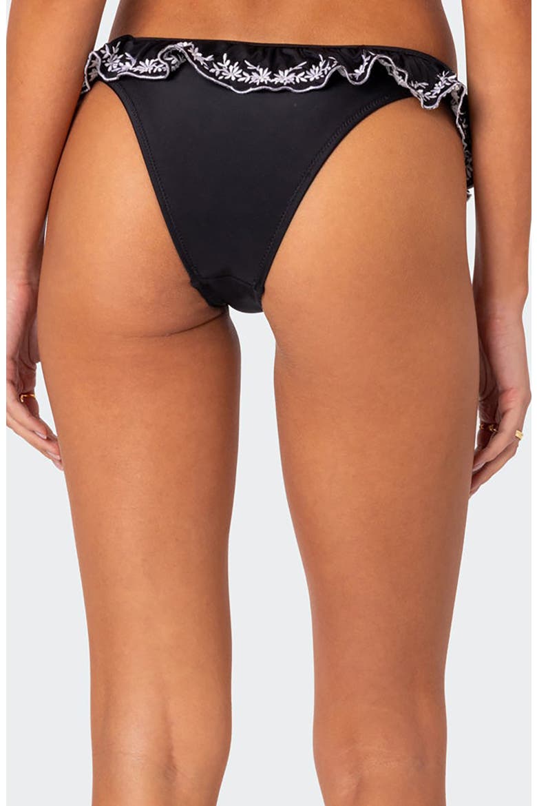 Frilly Bikini Bottoms, Alternate, color, BLACK