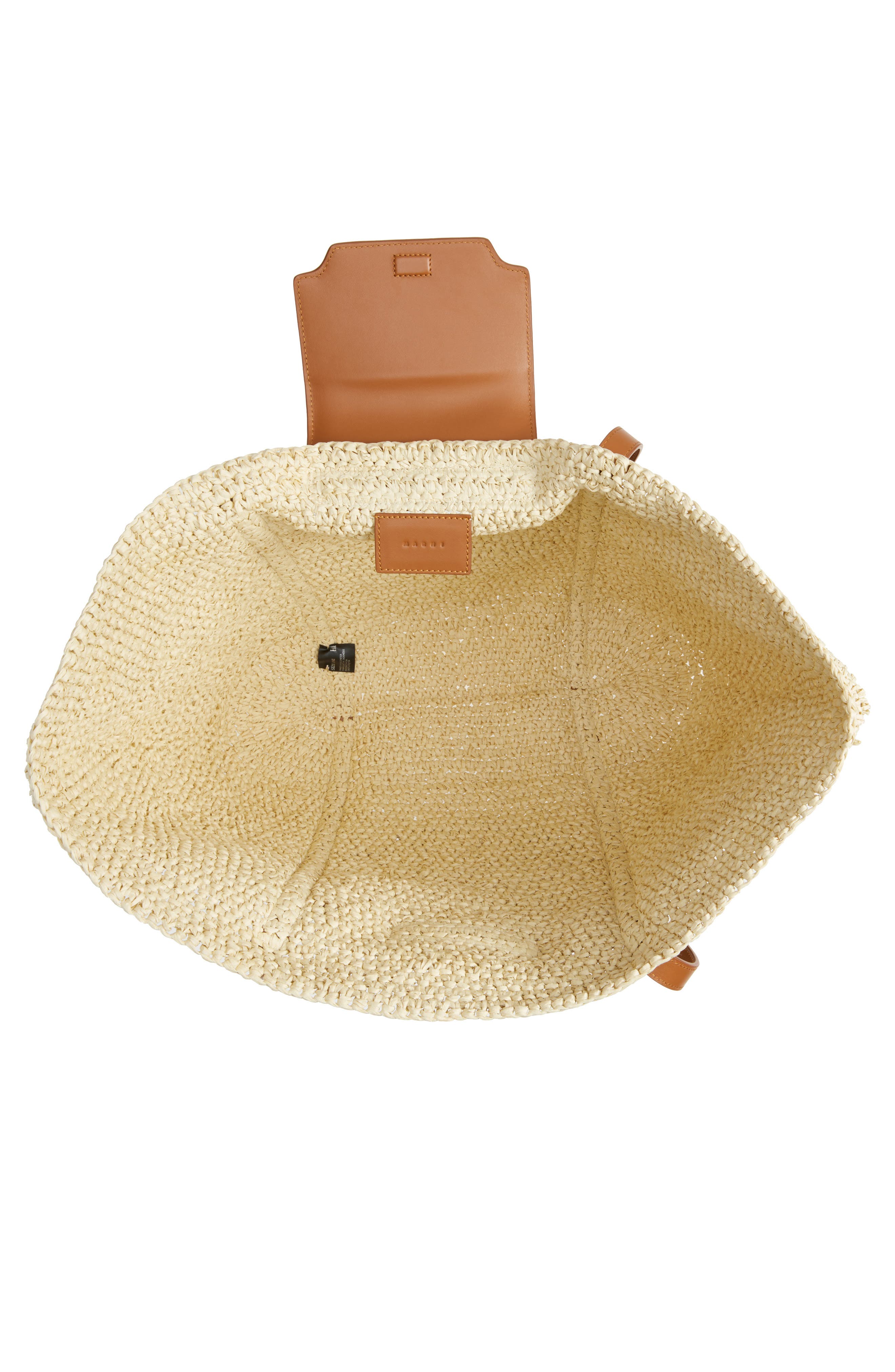 Marni Medium Trunkaroo Woven Tote, Alternate, color, Natural