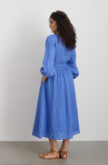 Lauren Long Sleeve Linen Wrap Dress