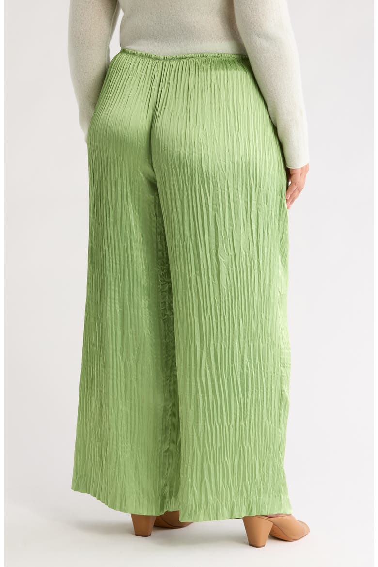 Crushed Plissé Pull-On Pants, Alternate, color, PISTACHIO
