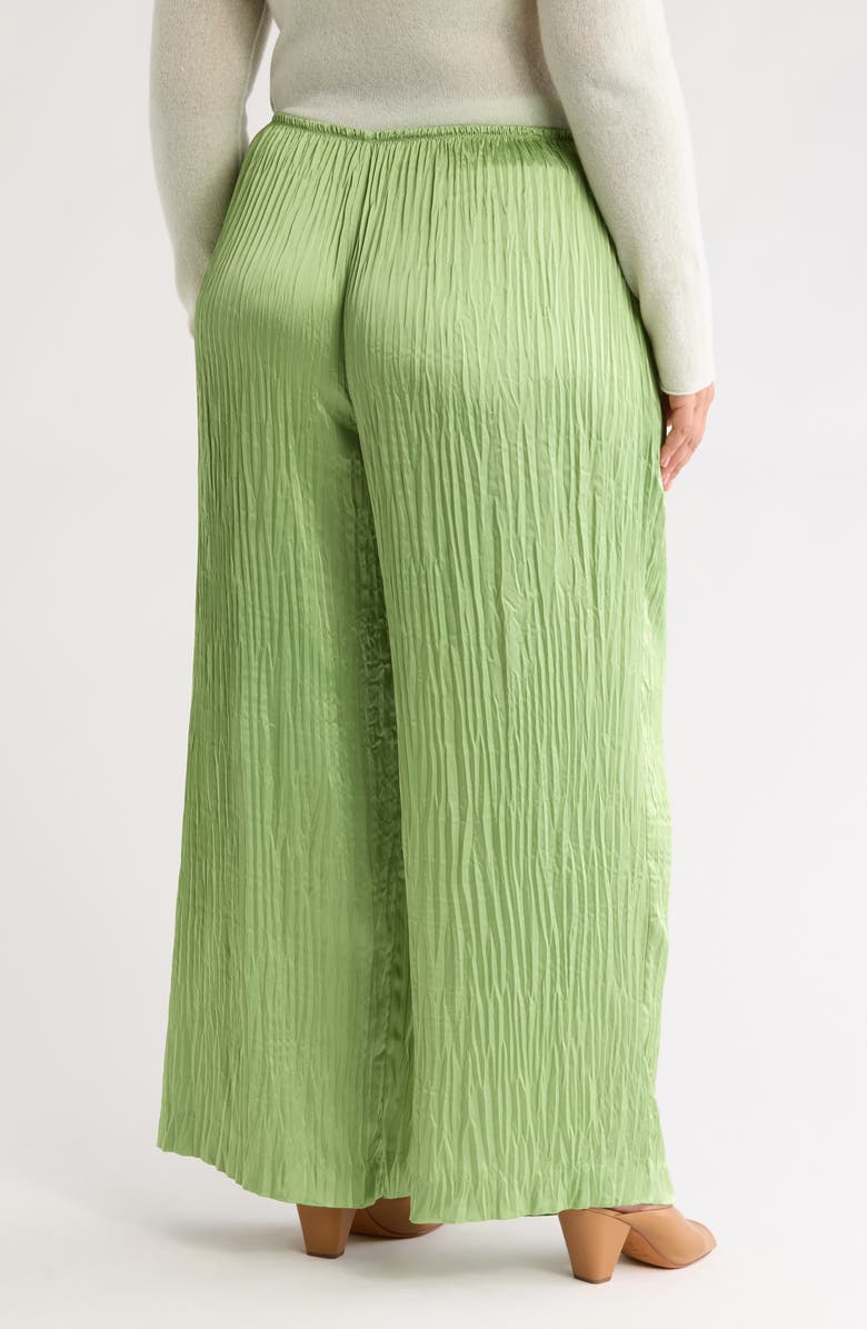 Vince Crushed Plissé Pull-On Pants, Alternate, color, Pistachio