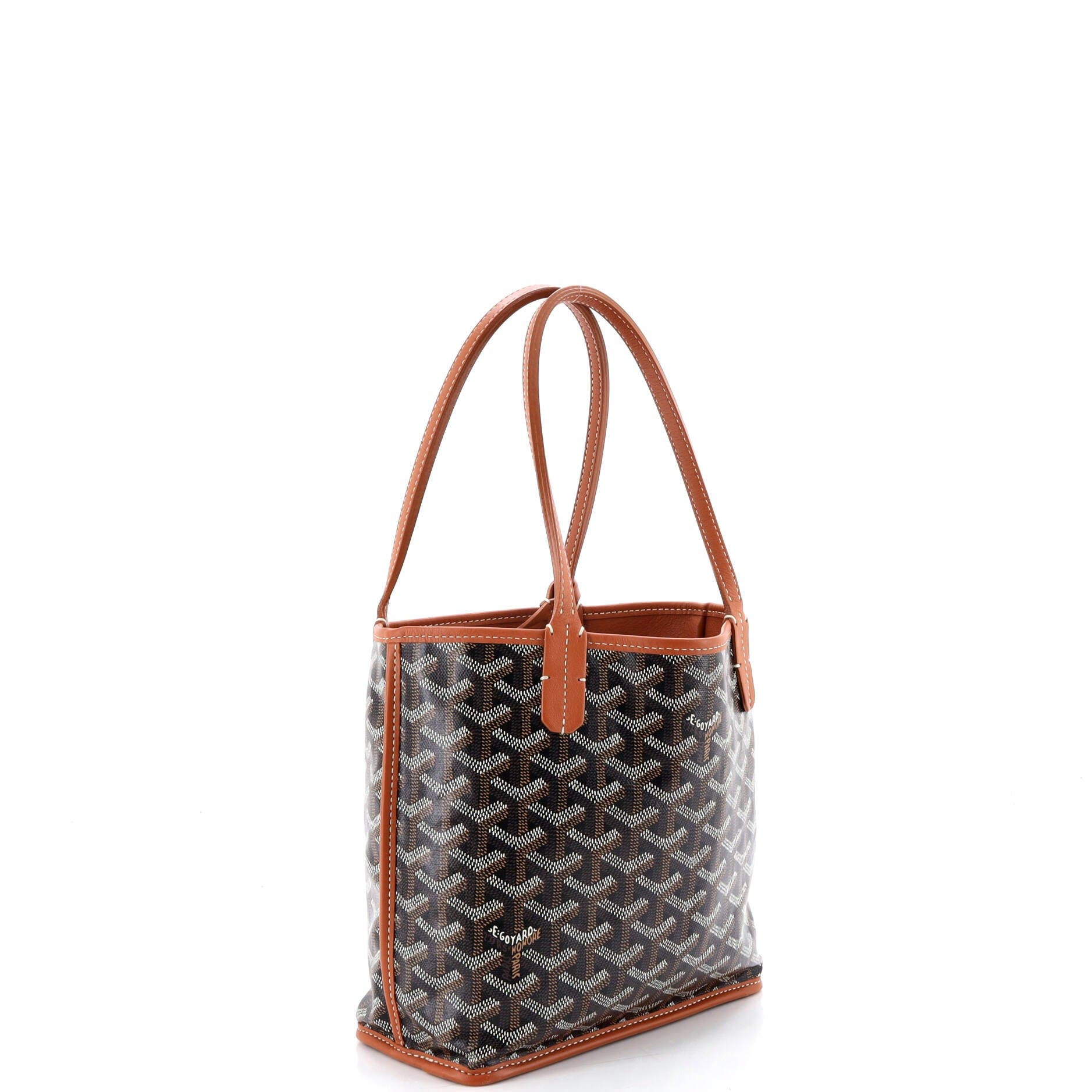 Pre-Owned Goyard Anjou Reversible Tote Coated Canvas Mini, Alternate, color, Brown