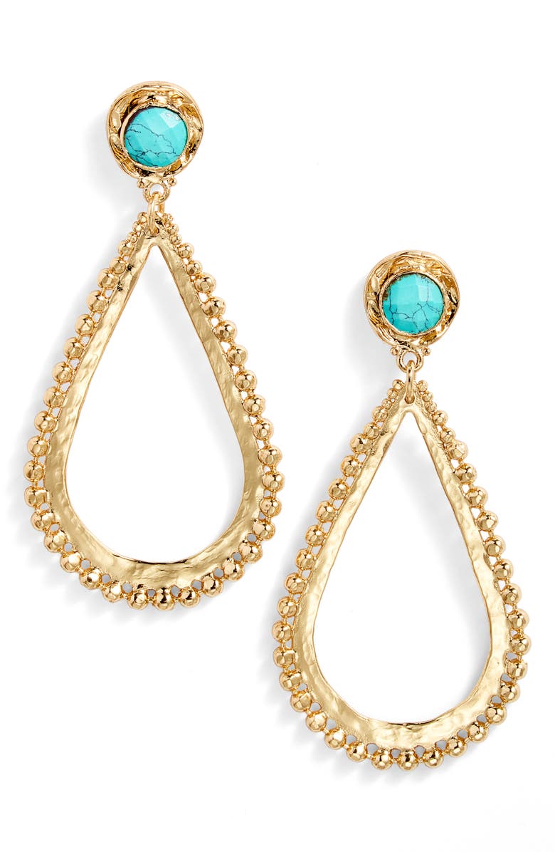 Gas Bijoux Bibou Cabochon Teardrop Earrings, Main, color,
