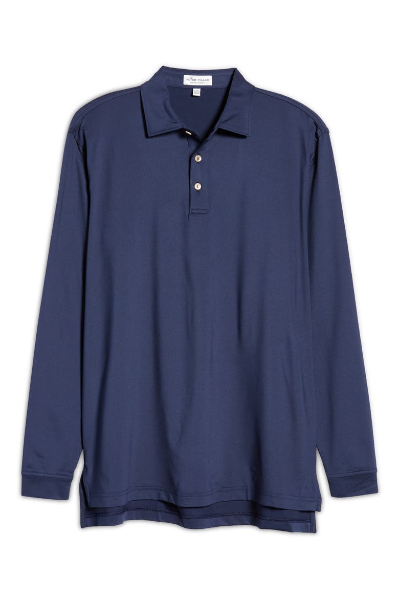 Solid Long Sleeve Jersey Polo, Alternate, color, NAVY