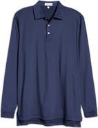 Peter Millar Solid Long Sleeve Jersey Polo