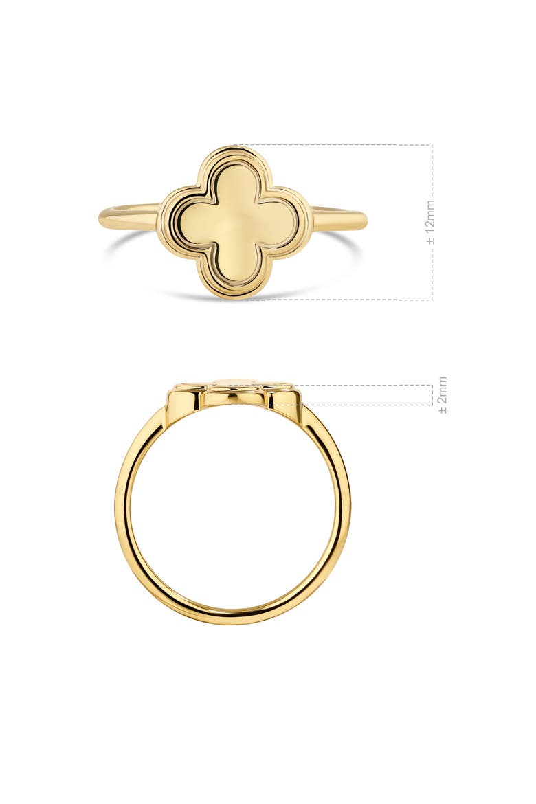 Clover Ring in Gold Plated Sterling Silver, Alternate, color, Yellow Gold
