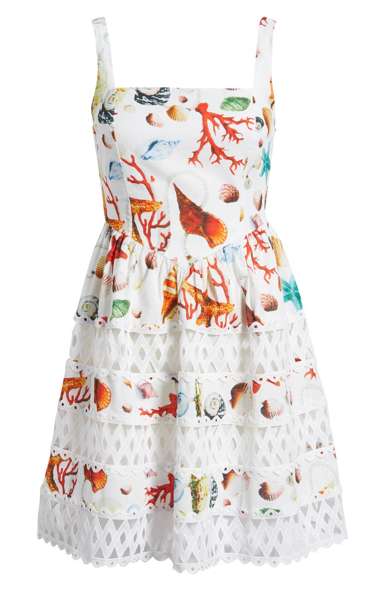 LAYERED WITH LOVE Giorgia Lace Inset Cotton Mini Sundress, Alternate, color, Seashell