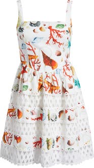 LAYERED WITH LOVE Giorgia Lace Inset Cotton Mini Sundress