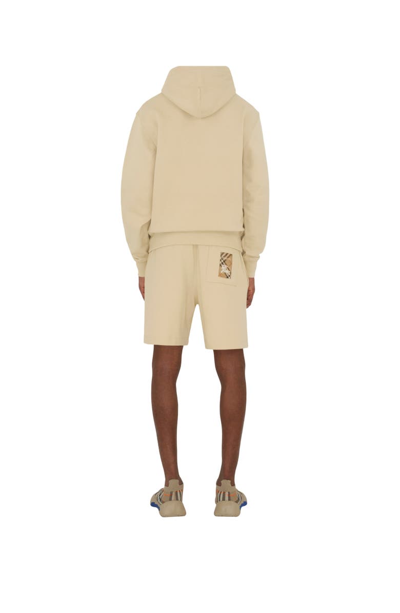 Burberry Check Label Cotton Shorts, Alternate, color, Nutmeg