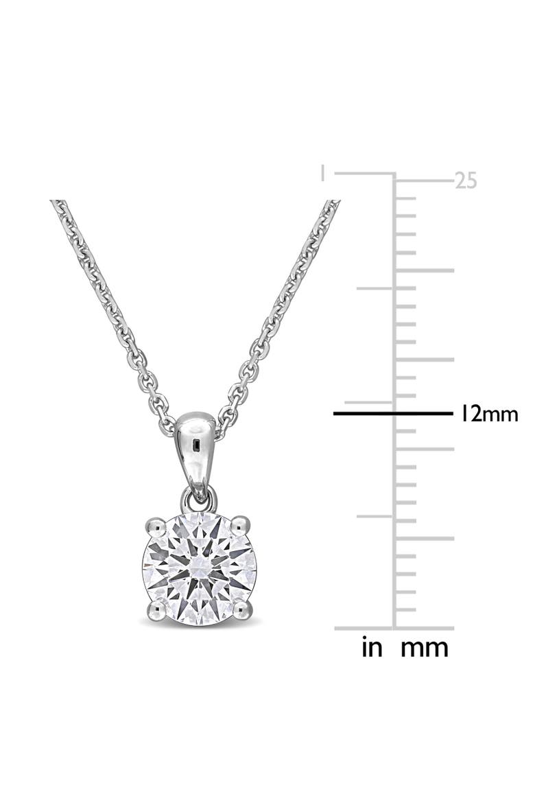 Lab-Grown Diamond Solitaire Necklace 10k Gold, Alternate, color, White Gold