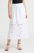 NVLT Cotton Poplin Eyelet Midi Skirt