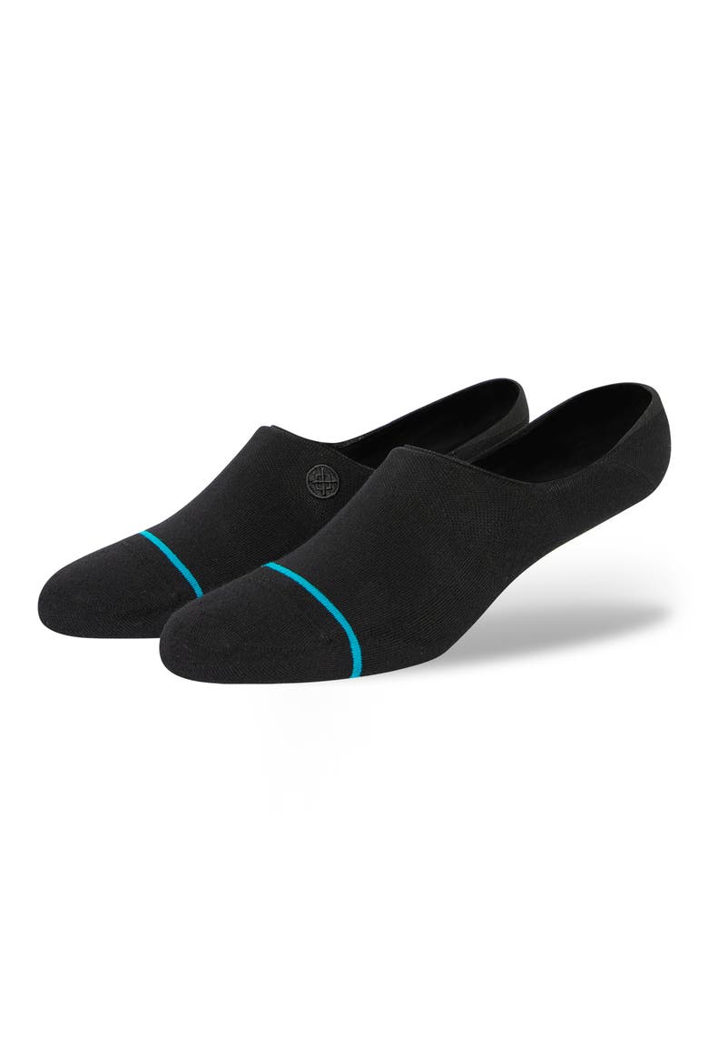 Icon Cotton Blend No-Show Socks, Main, color, BLACK