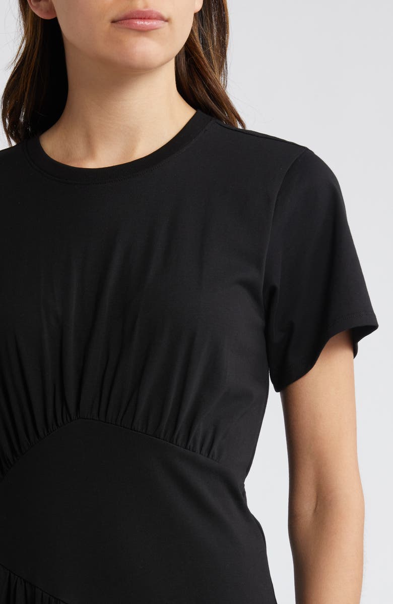 FRAME Asymmetric Tiered Ruffle Knit Dress, Alternate, color, Black