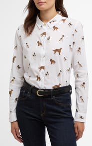 Barbour Safari Dog Print Button-Up Shirt