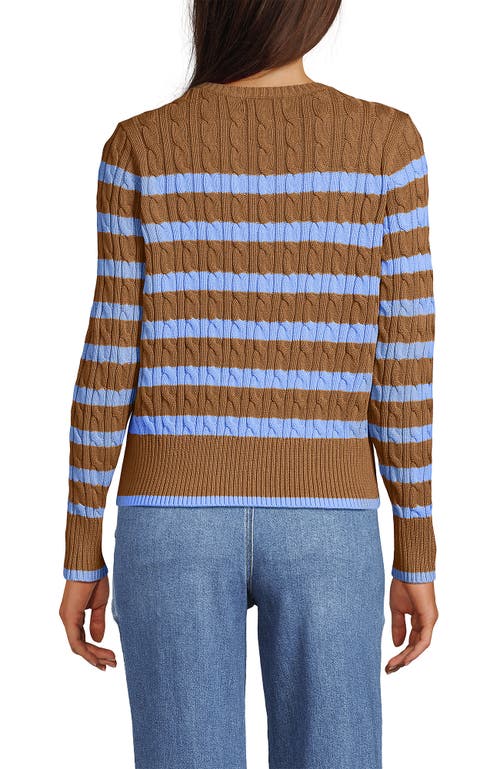 Lands' End Drifter Modern Cable Crew Sweater In Multi