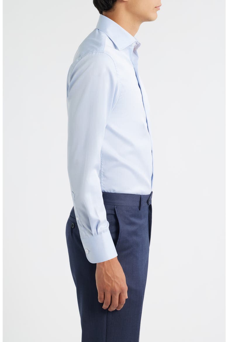 Trim Fit Twill Dress Shirt, Alternate, color, LIGHT BLUEDNU