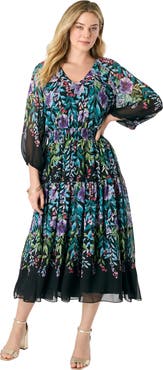 Roaman's Georgette Tiered Dress